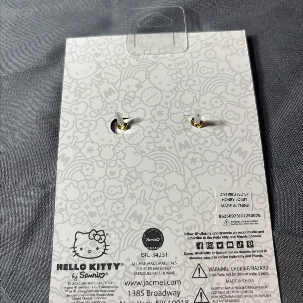 New Hello Kitty Rhinestone Earrings NWT